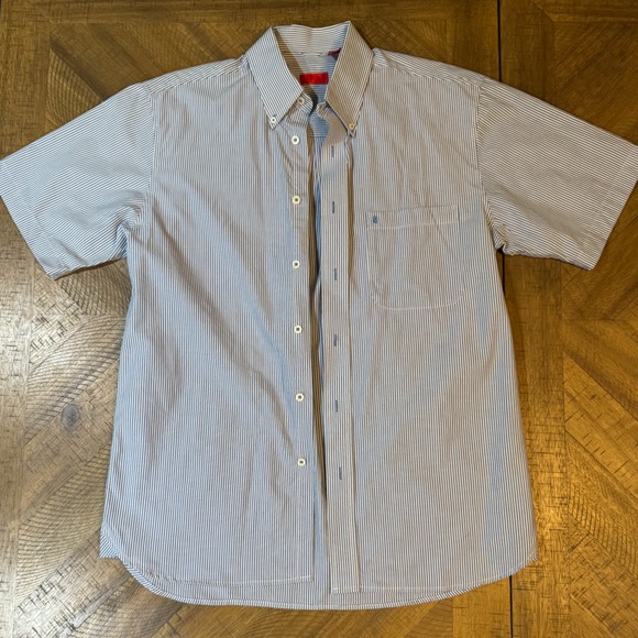 Izod Other - IZOD Men's Blue Striped Button Up Short Sleeve Shirt NWOT